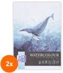 Oxford Set 2 x Bloc Desen Oxford Watercoulour A4, 20 File, Hartie 300 g / mp, LIPIT 4 LATURI, FSC MIX 70 %, Colectia Artistic (REH-2xHRZ-400183972)