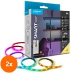 Modee Set 2 x Banda LED Smart Modee, 12 W, Senzor de Miscare, Telecomanda, 2700 K, 480 lm, IP20, 3 m (TIV-2xLEDST-LS12W3MRGB2700KSR-MD)