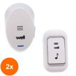 Well Set 2 x Sonerie Fara Fir, 220V, Raza de Acoperire 120m, Well (TIV-2xDOORBELL-KNOCK-WL)