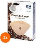 K and M Set 2 x 80 Filtre de Cafea din Hartie K&M, Marimea 4 (TIV-2xFILTER-COFFEE-AK114-K&M)