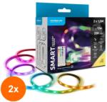 Modee Set 2 x Banda LED Smart Modee, 12 W, Senzor de Miscare, Telecomanda, 2700 K + RGB, 550 lm, IP20, 3 m (TIV-2xLEDST-LS12W2X1.5MRGB2700KS)