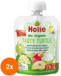 Holle Baby Set 2 x Piure de Mere, Pere si Iaurt Bio, Holle Tasty Turtle, 85 g