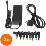 Well Set 2 x Alimentator Universal pentru Laptop, 90W, 8 Mufe, Well (TIV-2xPSUP-NBT-W90A8/2-WL)