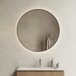 MARMY QUEEN fekete keretes tükör 100 cm (LED 6000k, körbe hangulatvilágítás) 90 11 21 10 10 01 (90 11 21 10 10 01)