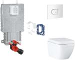 GROHE Uniset - Készlet fali beépítéshez, WC, SoftClose ülőke, Arena Cosmopolitan gombok és bedobható tabletta készlet, Triple Vortex, alpesi fehér SANI15BB3122 (SANI15BB3122)