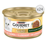 Gourmet Set 24 buc x 85 gr Hrana umeda pentru pisici Gourmet Gold Succulent Delights cu somon