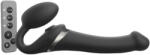 Strap On Me M - léghullámos felcsatolható vibrátor (fekete) (3700436017357) - padlizsan