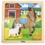 Viga Toys Fa puzzle ló 9 db