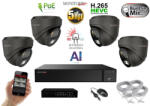  MS - AI Hybrid Light IP kamerarendszer 4 kamerával switchel 5 Mpix GD - 6142k4B