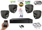 Monitorrs Security - AI Hybrid Light IP kamerarendszer 4 kamerával 5 Mpix GD - 6142k4