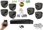 Monitorrs Security - AI Hybrid Light IP kamerarendszer 7 kamerával 5 Mpix GD - 6142k7