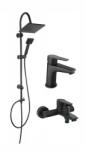 FERRO Pachet sistem de dus cada si baterie lavoar FERRO SQUERTO+RITTO BLACK NP22BL+BTR1BL+BTR2BL