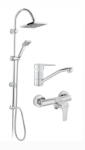 FERRO Pachet sistem de dus+baterie lavoar FERRO SQUERTO+RITTO CROM1 NP22+BTR7+BTR2A