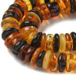  Borostyán Korong Ásványgyöngy Gyöngyfüzér 8-9x2-4mm
