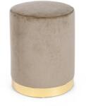 Bizzotto Taburet catifea bej cu baza metal aurie Lucilla Ø 35 cm x 40 h (0748176)