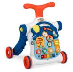  Antemergator interactiv cu 4 roti, transformabil in Masuta interactiva pentru activitati, cu panou de jucarii, sunete cu reglarea volumului, Ricokids 4in1 Albastra 781900 (781900)