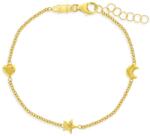 Bebe Gold Bratara din Aur 14K pentru Copii - model Inima, Luna si Stea, reglabila 13-15 cm
