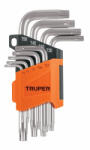 Truper TORX-9 Torx L-kulcs készlet, 9 darabos, T10 - T50 (15554) (T15554)