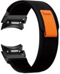 MYBANDZ Velcro moale stofă curea de ceas Samsung Galaxy Watch4-5-6 20mm negru-portocaliu (457358)