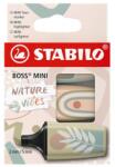 STABILO Szövegkiemelő készlet, 1-4 mm, STABILO Boss Mini Nature vibes , 3 különböző szín (TST070372)