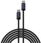 DEVIA GRACIOUS cablu de date (Tip-C - Tip-C, 60W, 3A, încărcător rapid PD, 100cm, șiret) NEGRU EC646 (ST107885)