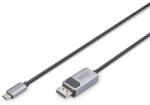 ASSMANN UHD 8K 30Hz kétirányú 1.4 DisplayPort - USB type-C kábel 2m (DB-300334-020-S) - officedepot