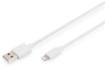 ASSMANN High Speed 2.0 aranyozott fehér Lightning töltőkábel 2m (DB-600106-020-W) - officedepot