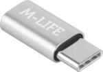 M-Life Micro USB - USB C M-Life ezüst (ML0850S)
