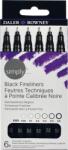 Daler-Rowney Simply Synthetic Fine Tip Cardboard Box Tintapatron Black 6 db (644300006)