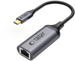 Tech-Protect Adaptor de retea extern TECH-PROTECT UltraBoost, USB-C tata la RJ45 mama, Viteza de pana la 1000 Mbps, 20cm, Negru (5906302321834)