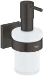 GROHE QuickFix Start Cube - Szappanadagoló tartóval, üveg/matt fekete 410982430 (410982430)