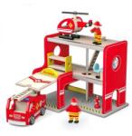 Viga Toys Statie de pompieri din lemn cu elicopter si pompieri (VIG50828) Set bricolaj copii
