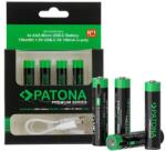 PATONA Premium USB-C 4x AAA Micro újratölthető elemek Lítium 750mWh 1.5V újratölthető 1 az 2-höz USB-C töltőkábellel (PT-1409)
