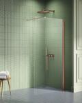 NEW TRENDY New Soleo Copper Brushed zuhanykabin fal walk-in 80 cm réz csiszolt/átlátszó üveg K-2102-WP
