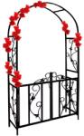 Gardebruk ROMANCE rózsafuttató boltív kapuval, 225x115x37cm, fekete Gardebruk