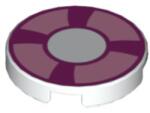 LEGO® csempe kerek, 2 x 2, dekorált, mentő öv (6052202)