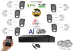 Monitorrs Security - AI Hybrid Light IP kamerarendszer 7 kamerával 5 Mpix WT - 6143k7