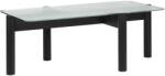 noo.ma Kob üveg dohányzóasztal fekete talapzattal 116 x 61 cm (NOO-FUR2701)