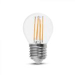 V-TAC Átlátszó LED izzó filament COG E27 G45 6W 3000K kisgömb - 212842 (212842)