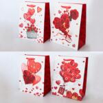  Dísztasak Valentin-nap alkalmára szíves és rózsás mintákkal 4 minta közepes 18x23x9 cm YD114737 (YD114737)