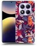Picasee Husă neagră din silicon pentru Xiaomi Redmi Note 14 Pro 5G - Purple Leaf