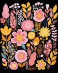 iPicasso Set pictura pe numere, cu sasiu, Flori traditionale, 40x50 cm (PC40501244)