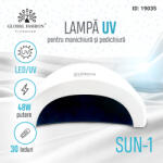 Global Fashion Lampa LED/UV profesionala SUN ONE pentru manichiura, 48W, culoare alba