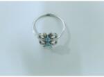 Flippy Inel pentru Dama, Jolie, Argint 925, Model 2 Fundite cu Piatra Albastra, 1.7g, 1.5 cm x 1.5 cm, Marimea 51, Argintiu (teo-132459)