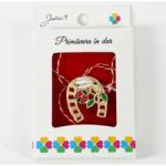Flippy Martisor Brosa, Jolie, Model Potcoava cu Ghiocel si Buburuza, Metal Emailat in Culori, Sistem de Prindere cu Ac, Dimensiune 2.5-3 cm, Ambalaj Individual cu Design, Multicolor (teo-134766)