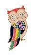 Flippy Martisor Brosa Mica in Cutie, Jolie, Dimensiune Brosa 2.5-3cm, Material Metal, Model Bufnita Colorata (teo-134741)