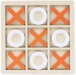 Flippy Jucarie Montessori Tic Tac Toe, Flippy, Educativa, Interactiva, din lemn, X si O, 9 Piese, 14.3x14.3 cm, Portocaliu Alb (teo-126527)