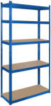 Rebel Polcos fém állvány 2 az 1-ben 5 polc garázshoz 180x90x40cm polconkénti teherbírással 750kg kék (RB-1251BL)