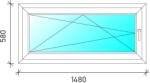  150x60 Bukó-nyíló műanyag ablak