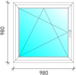  100x100 Bukó-nyíló műanyag ablak